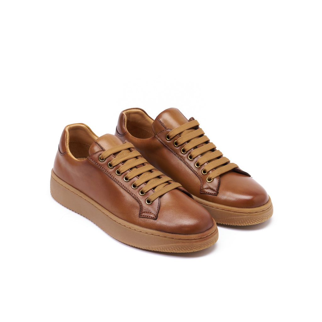 CLASSIC LACE-UP SNEAKER TAN BROWN