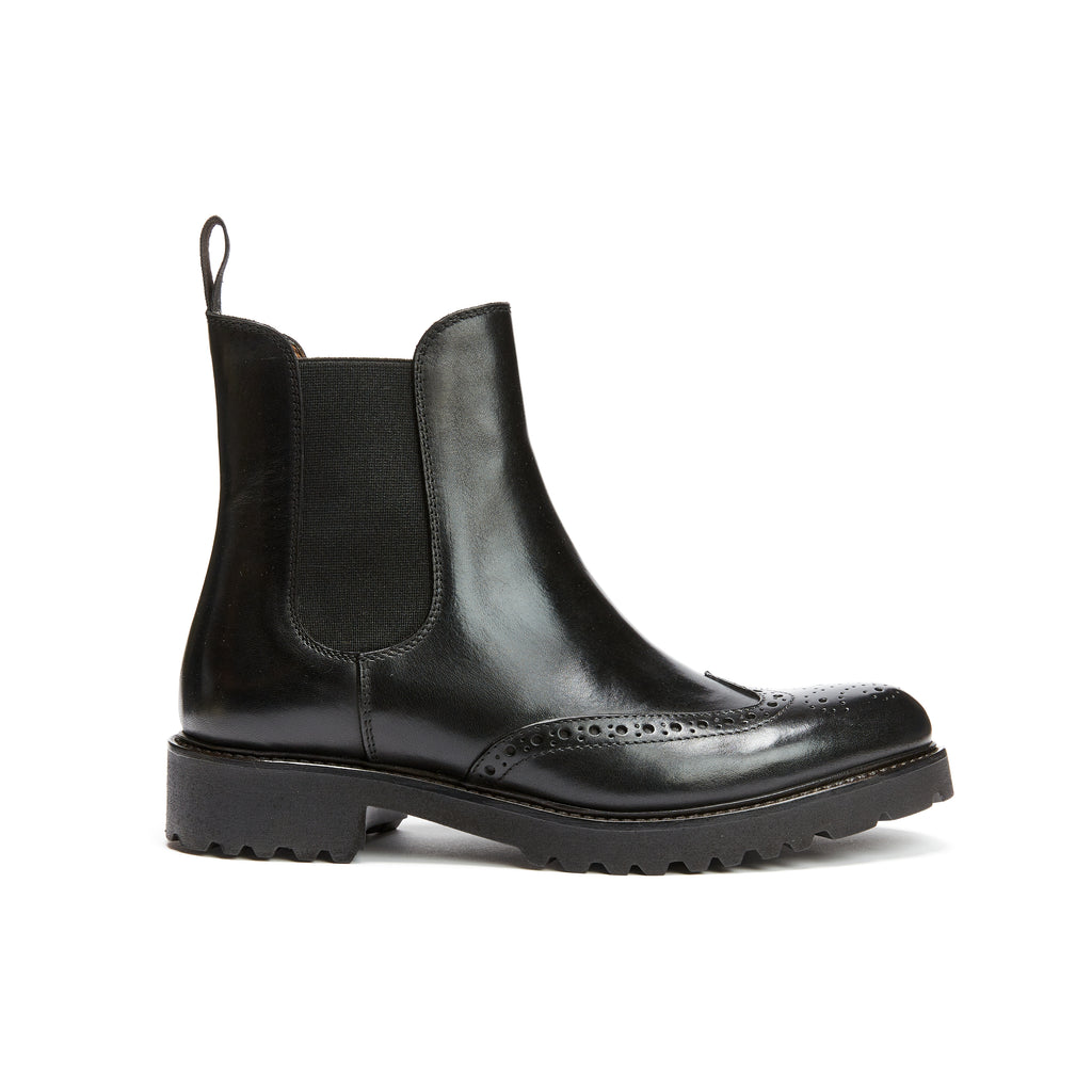 WING TIP CHELSEA BOOT BLACK