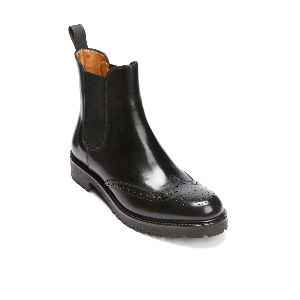 WING TIP CHELSEA BOOT BLACK