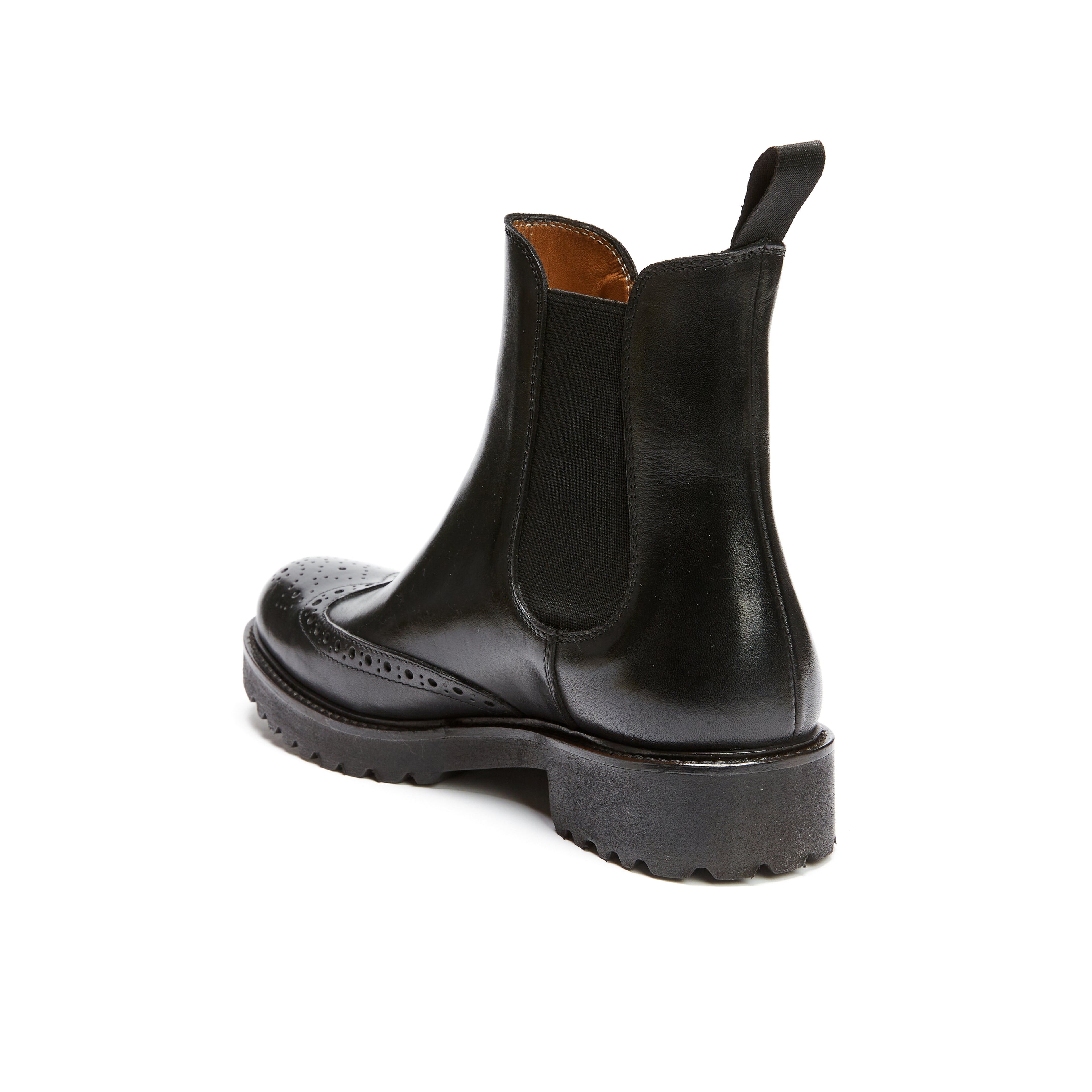 WING TIP CHELSEA BOOT BLACK