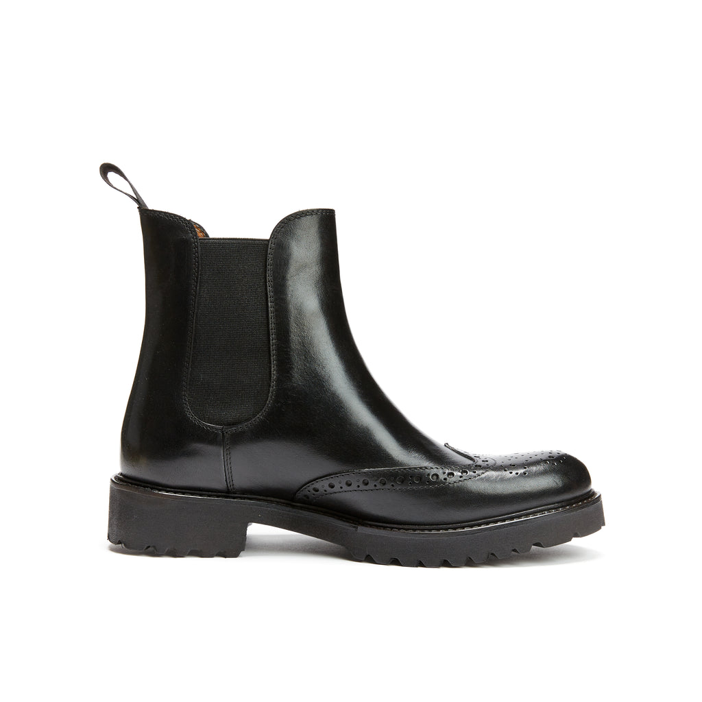WING TIP CHELSEA BOOT BLACK