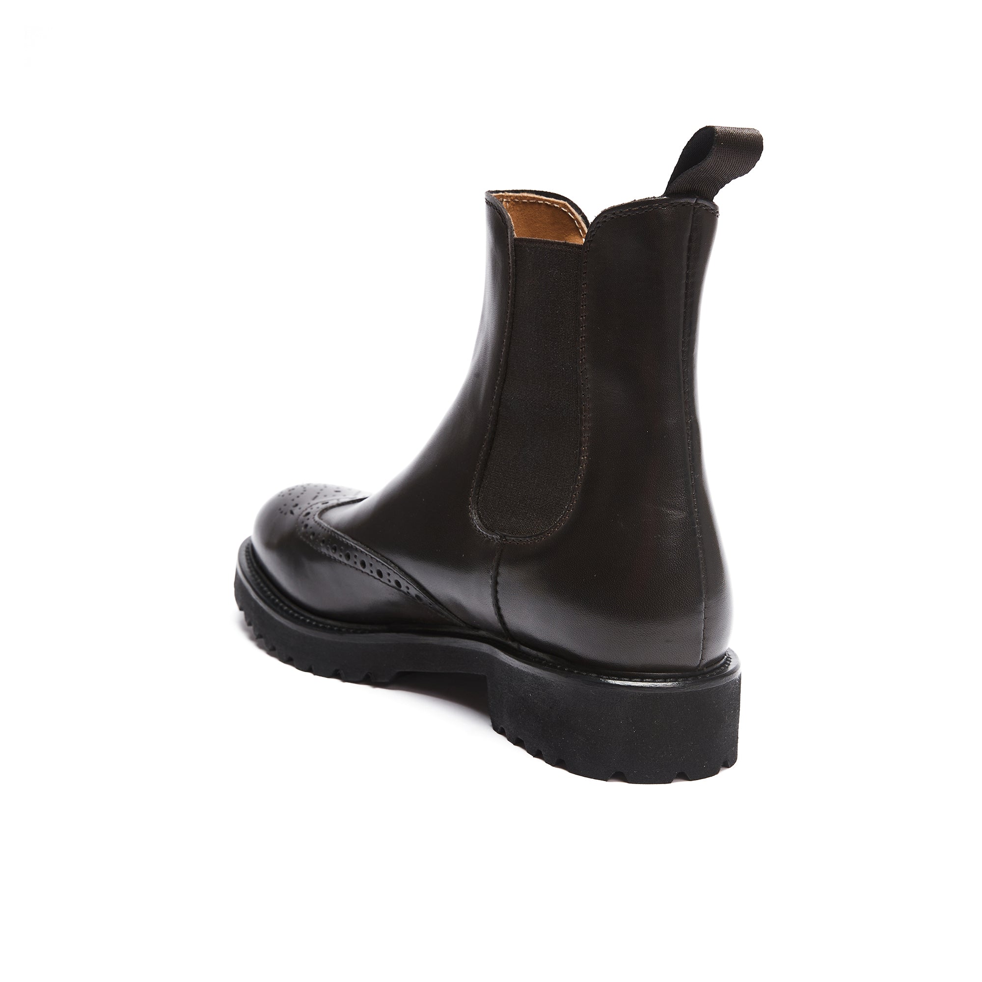 WING TIP CHELSEA BOOT DARK BROWN