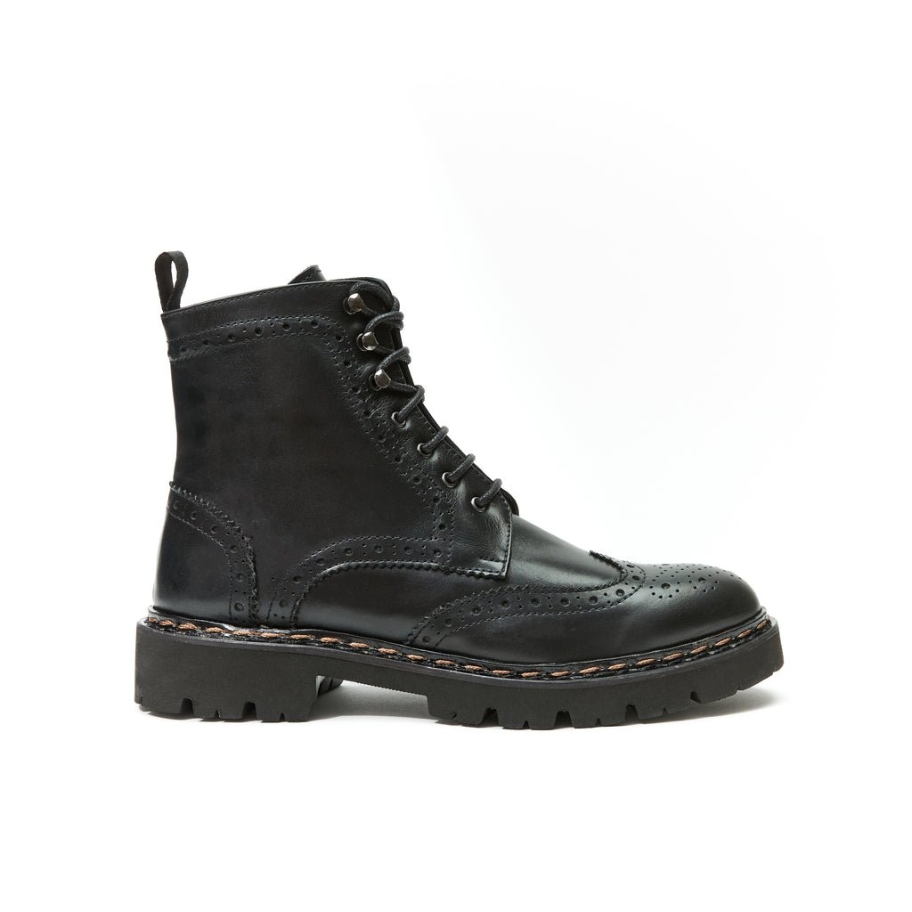 WING TIP DERBY BOOT BLACK