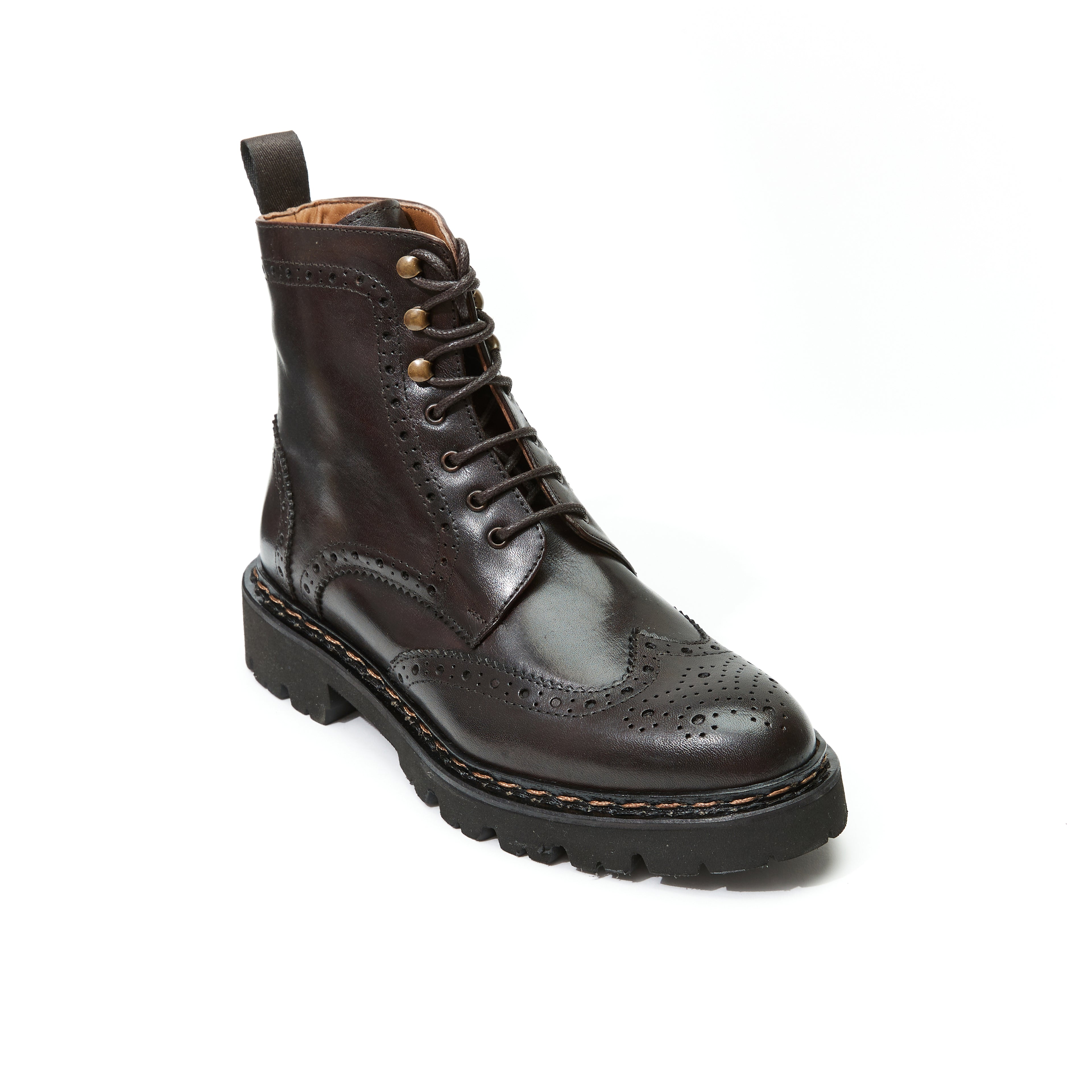WING TIP DERBY BOOT DARK BROWN