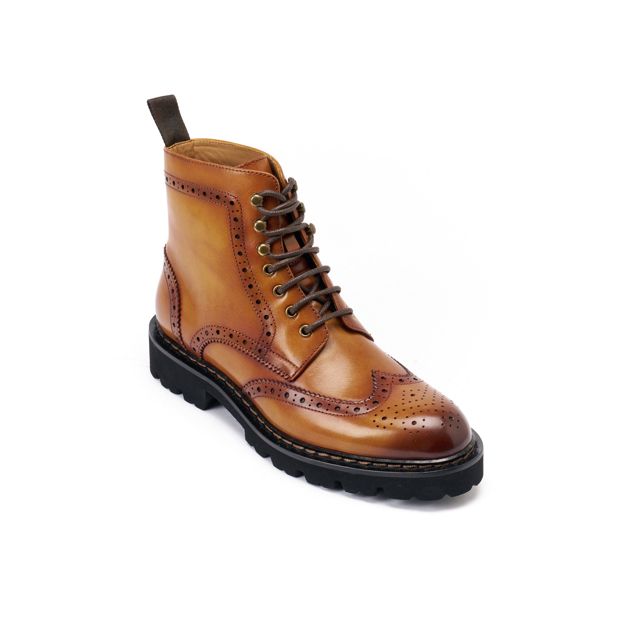 WING TIP DERBY BOOT TAN BROWN
