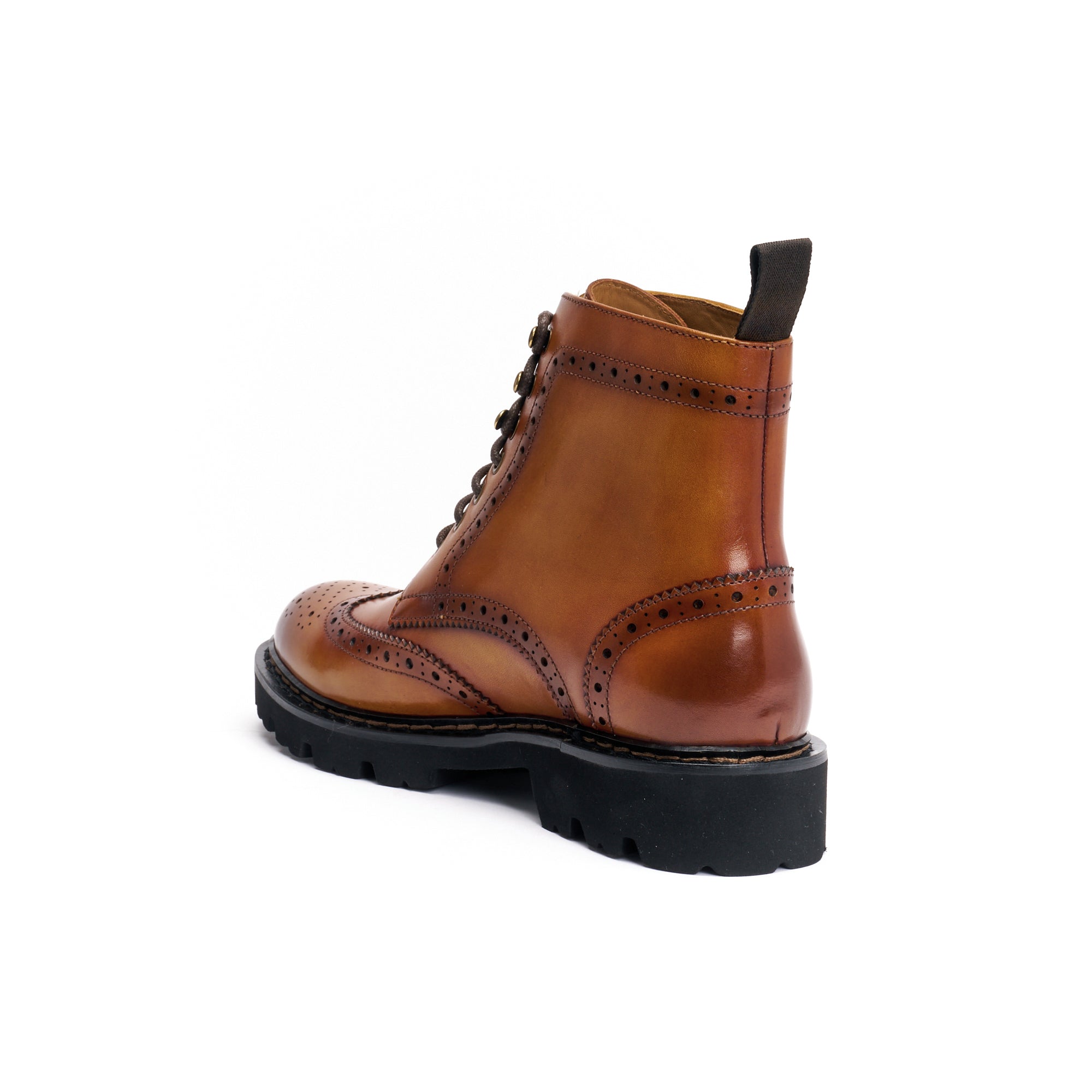 WING TIP DERBY BOOT TAN BROWN