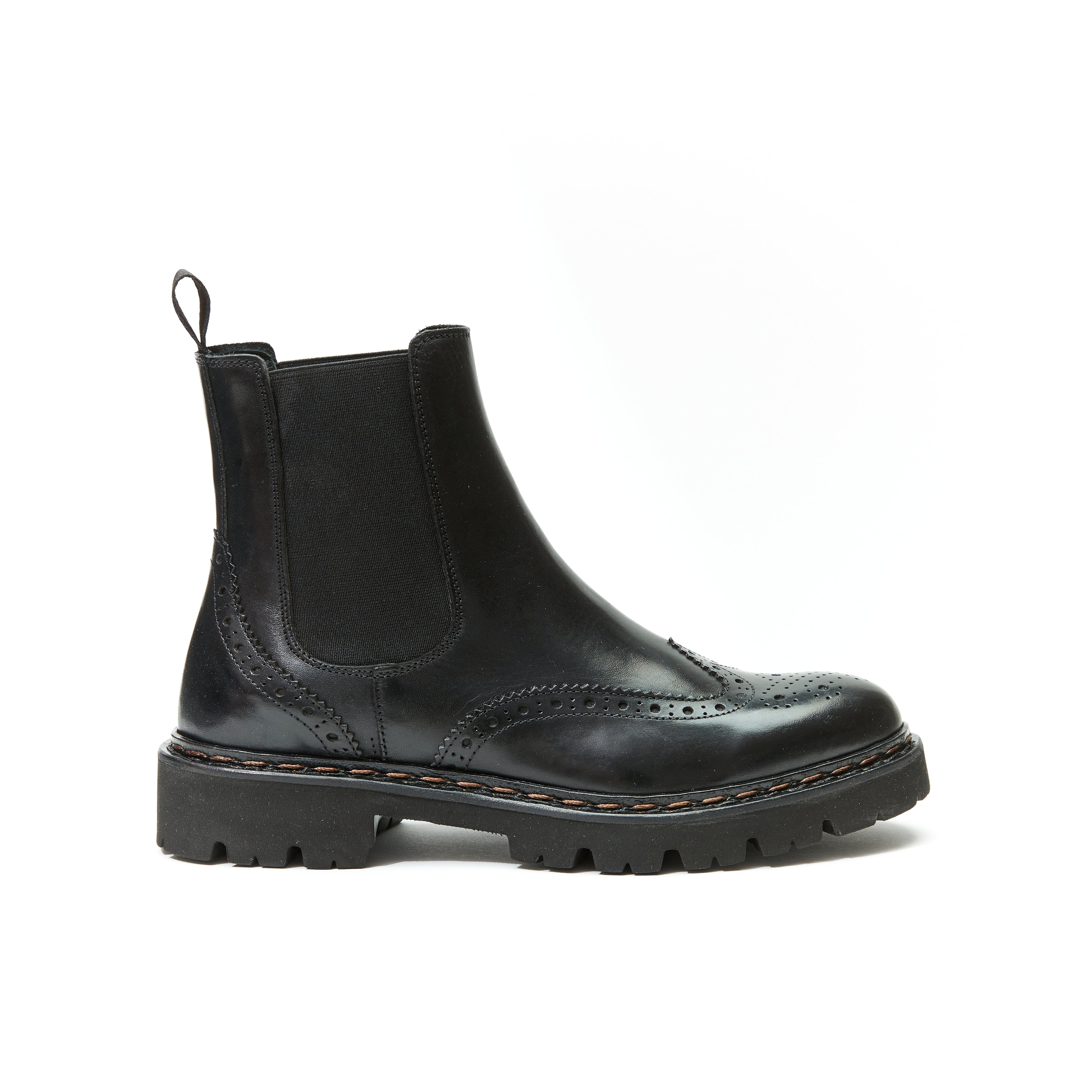 WING TIP CHELSEA BOOT BLACK