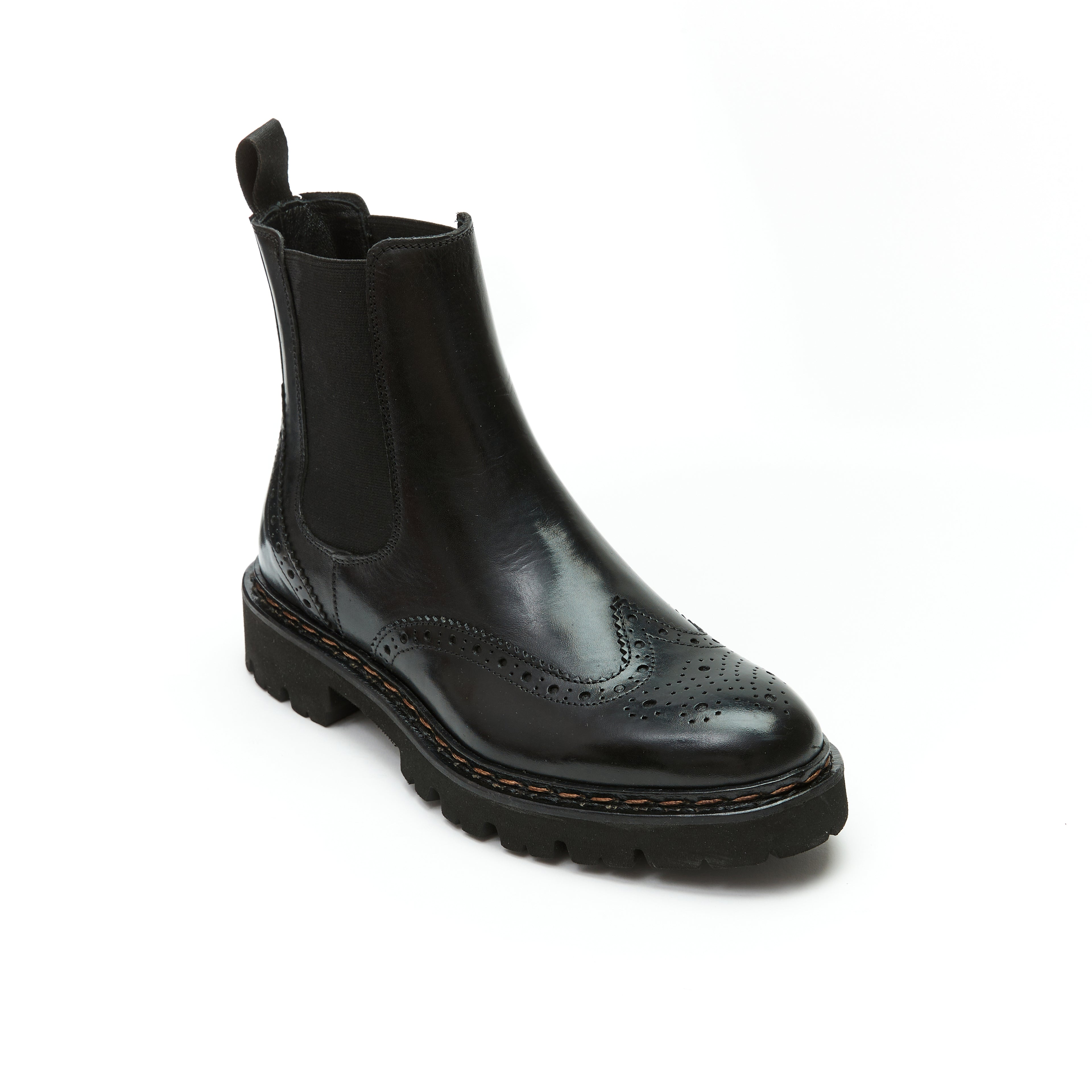 WING TIP CHELSEA BOOT BLACK