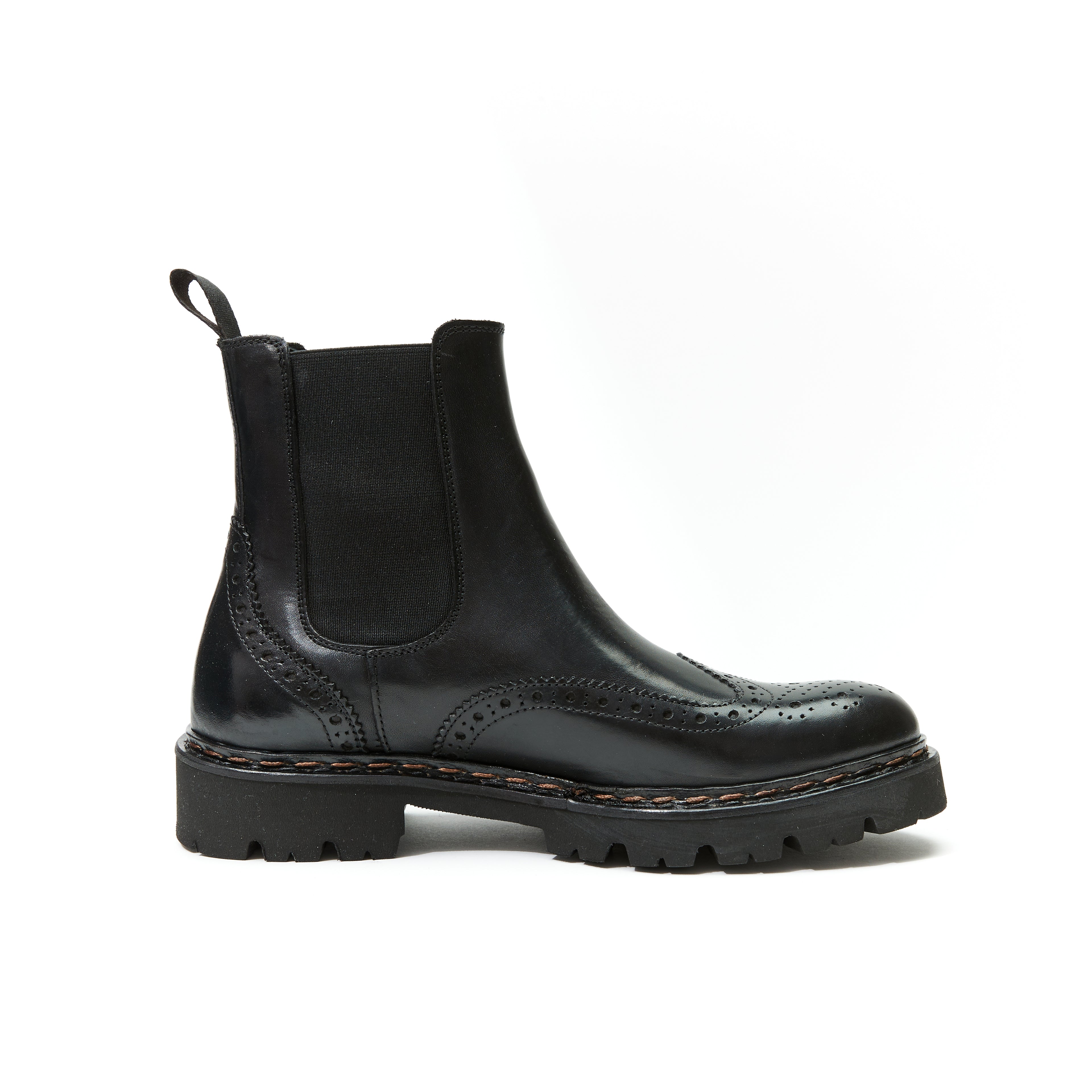 WING TIP CHELSEA BOOT BLACK