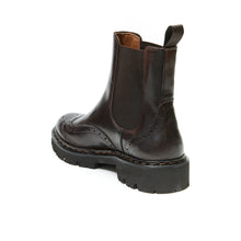 Load image into Gallery viewer, Wing tip Chelsea boot dark brown
