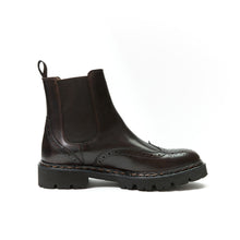Load image into Gallery viewer, Wing tip Chelsea boot dark brown
