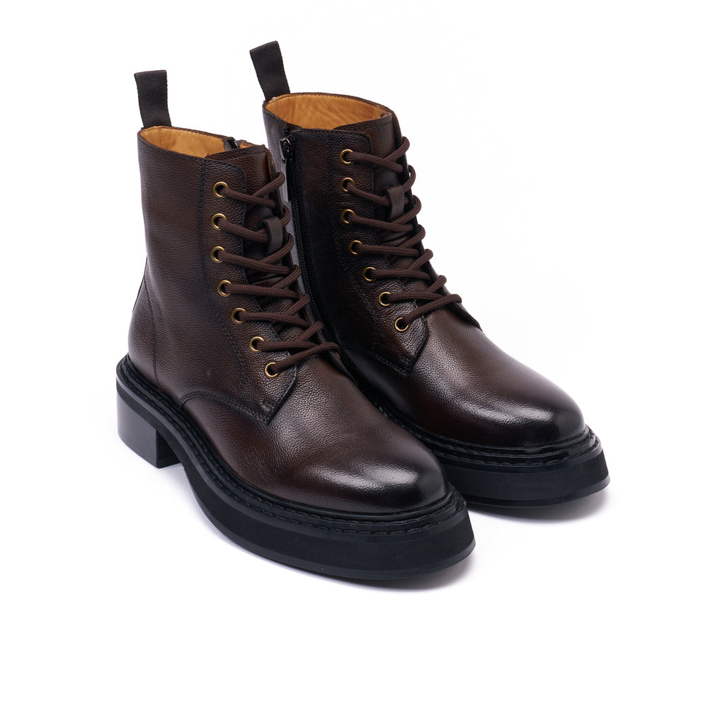 DERBY LACE-UP BOOT DARK BROWN
