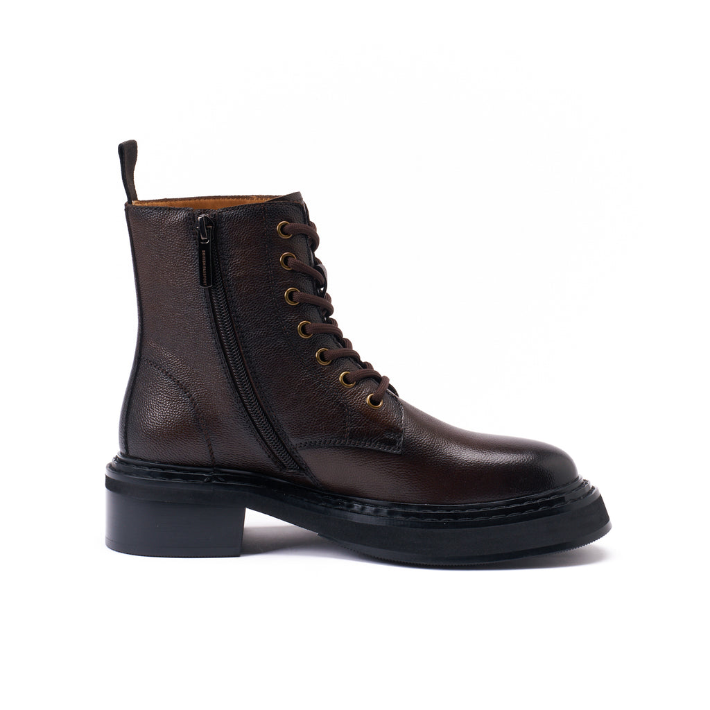 DERBY LACE-UP BOOT DARK BROWN
