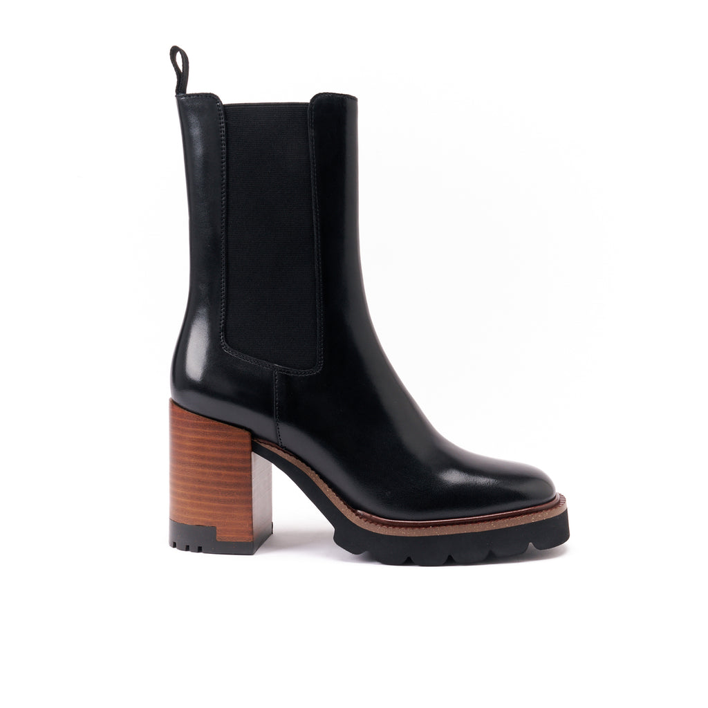 HEELED CHELSEA BOOT BLACK