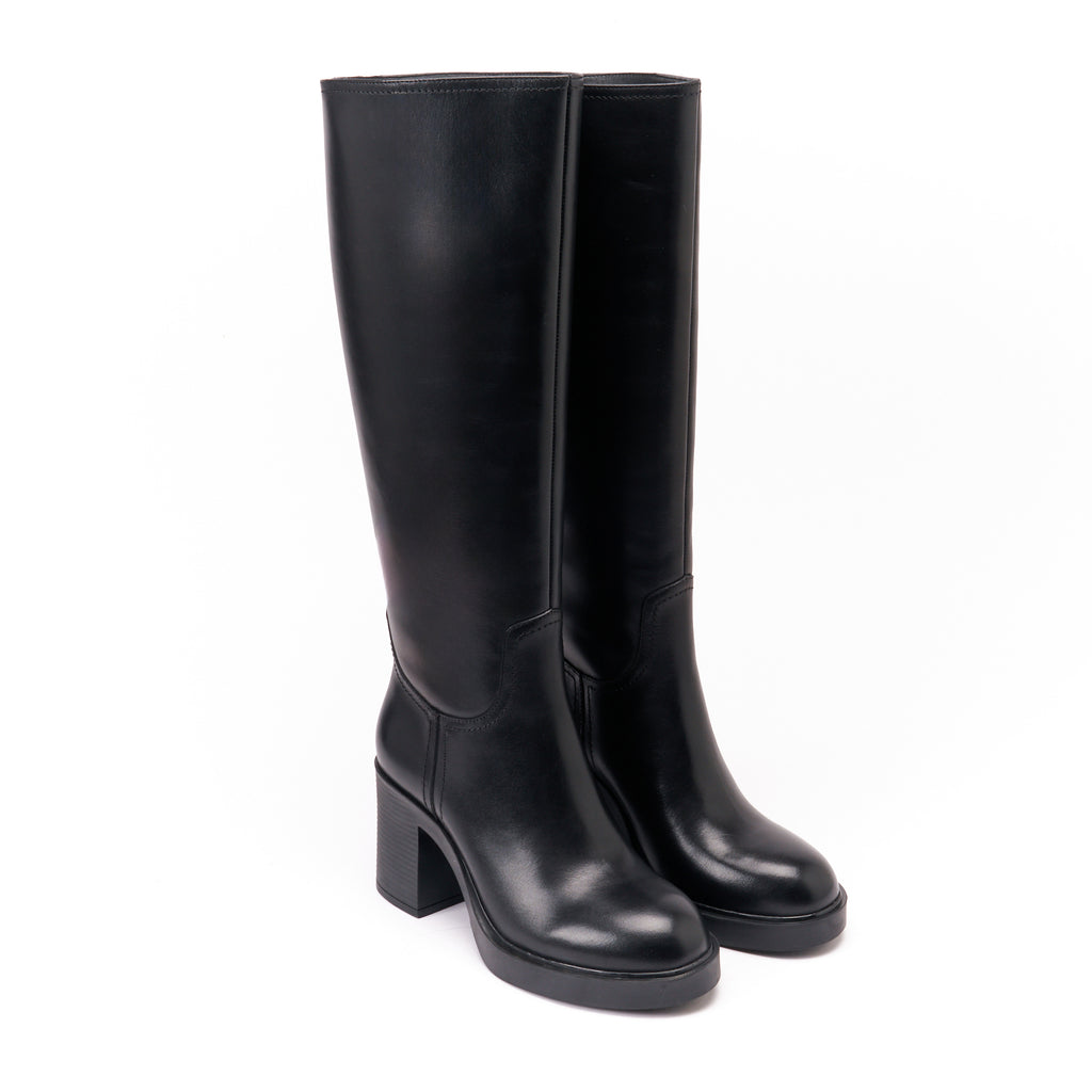 HEELED HIGHT TUBULAR BOOT BLACK