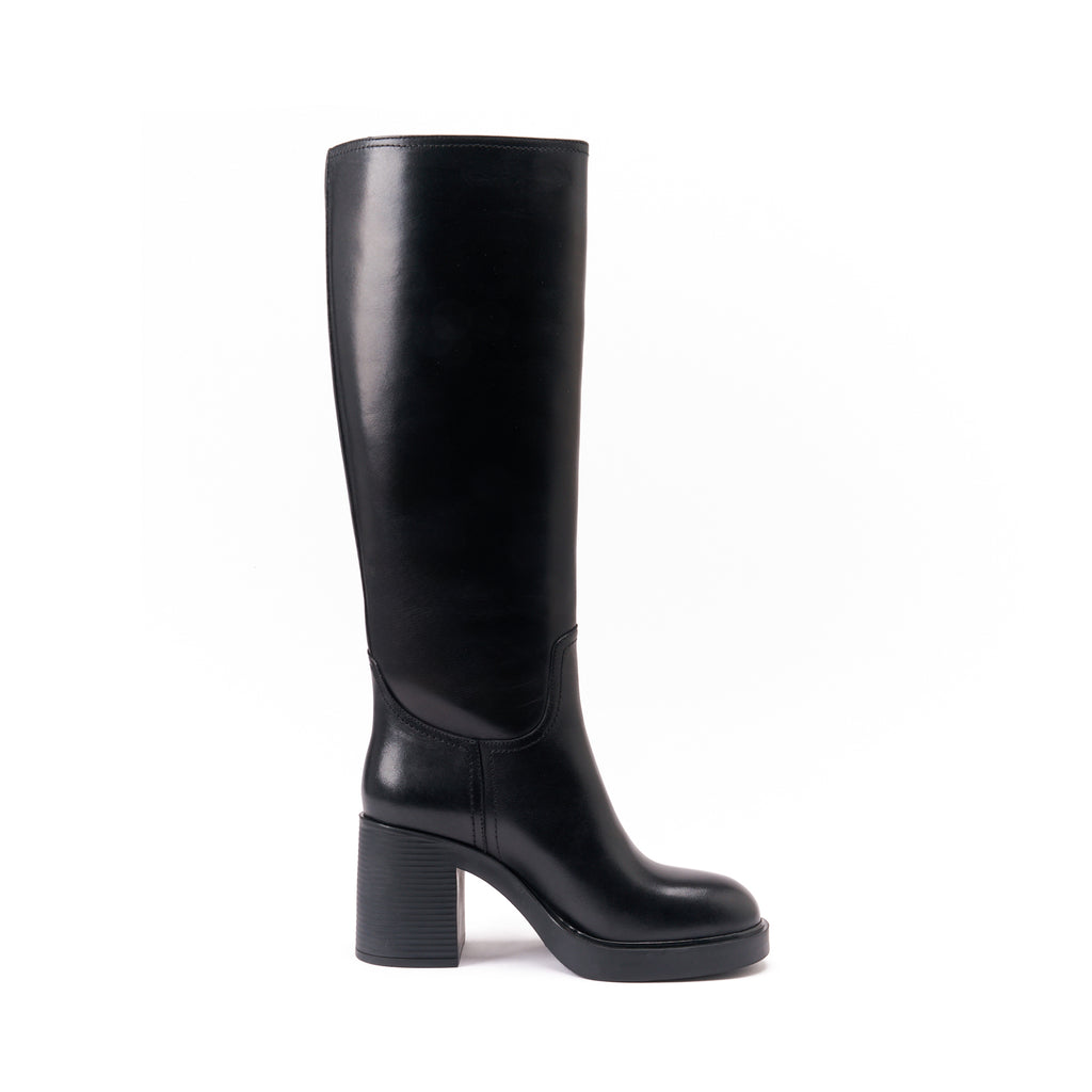 HEELED HIGHT TUBULAR BOOT BLACK