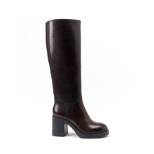 Charger l&#39;image dans la galerie, Heeled high tubular boot dark brown
