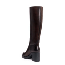 Charger l&#39;image dans la galerie, Heeled high tubular boot dark brown
