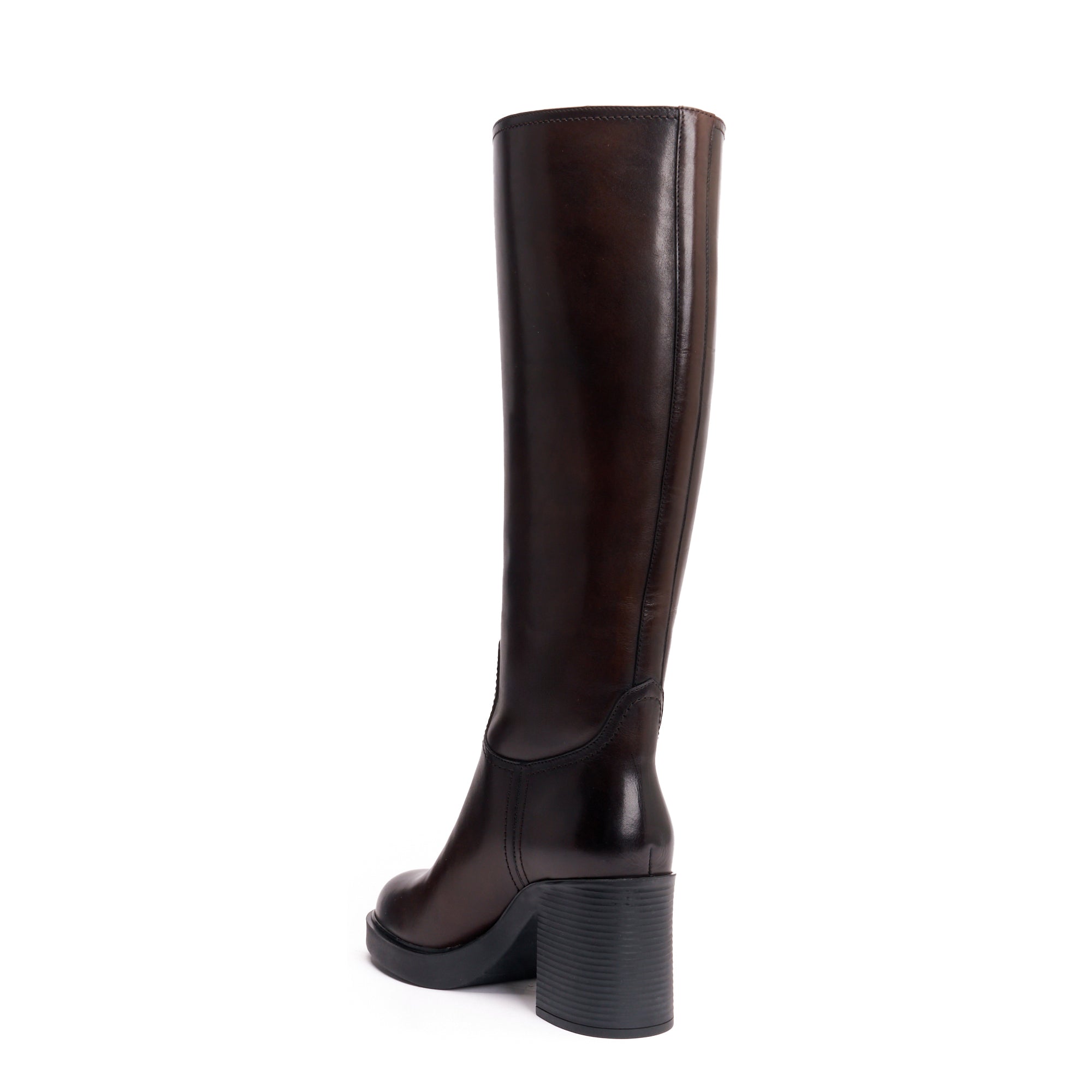 HEELED HIGHT TUBULAR BOOT DARK BROWN