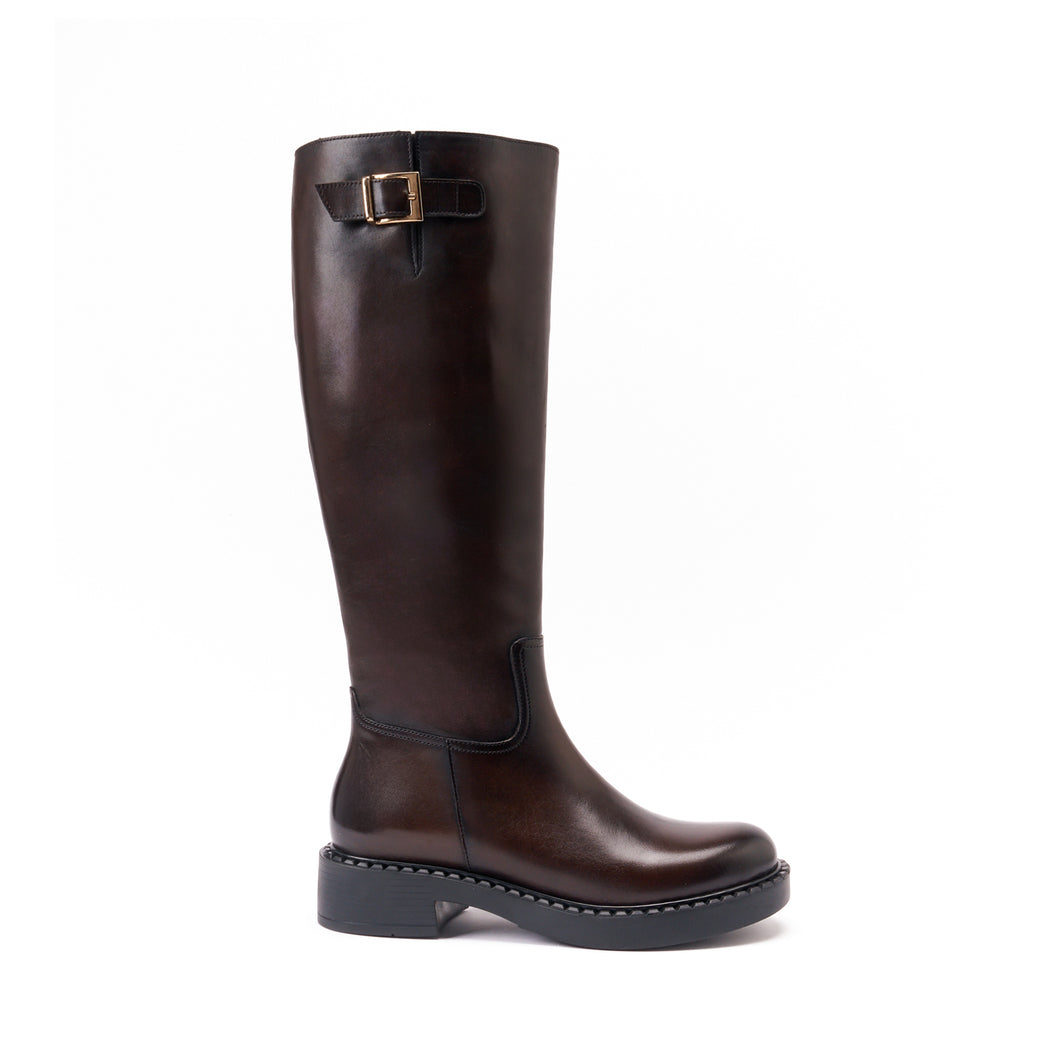 High boot dark brown