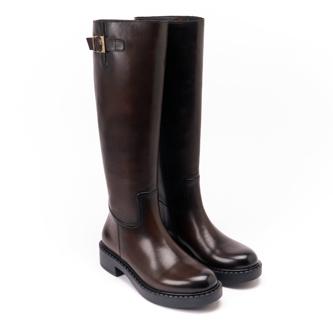 High boot dark brown
