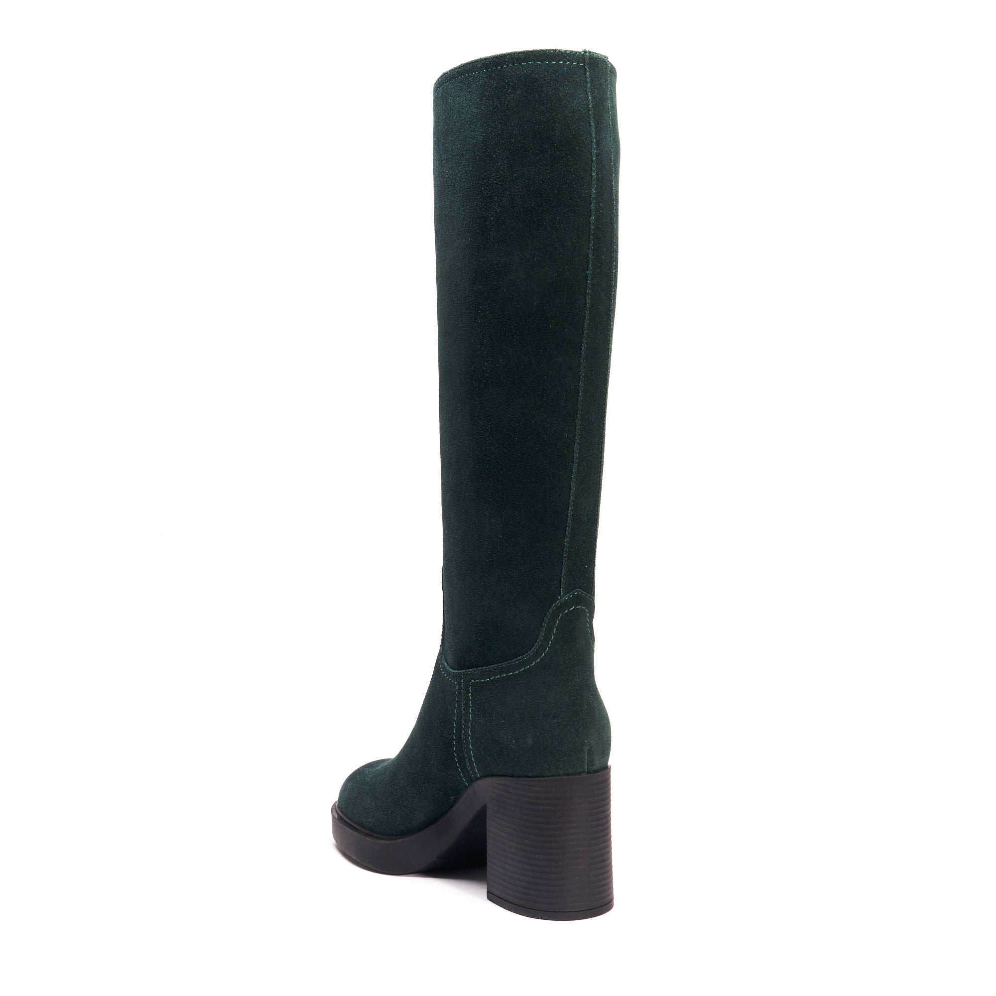 HEELED KNEE HIGH TUBULAR BOOT GREEN