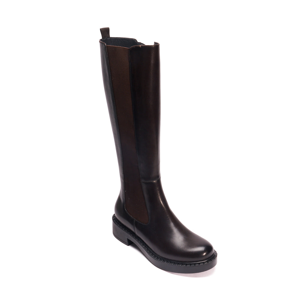 KNEE HIGH BOOT DARK BROWN
