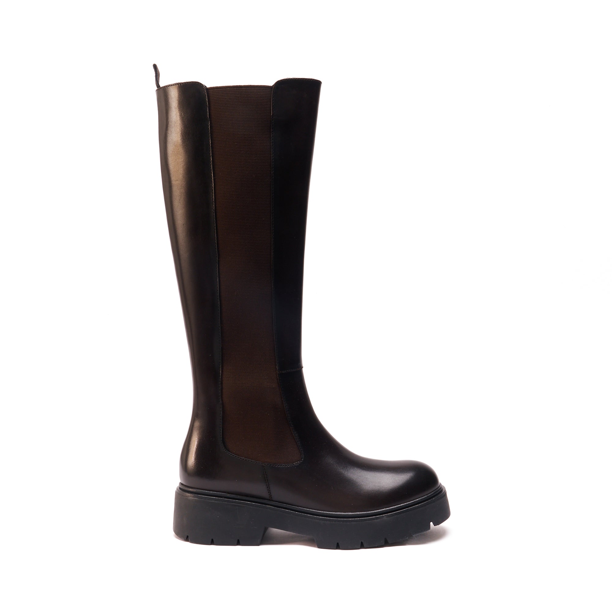 KNEE HIGH BOOT DARK BROWN