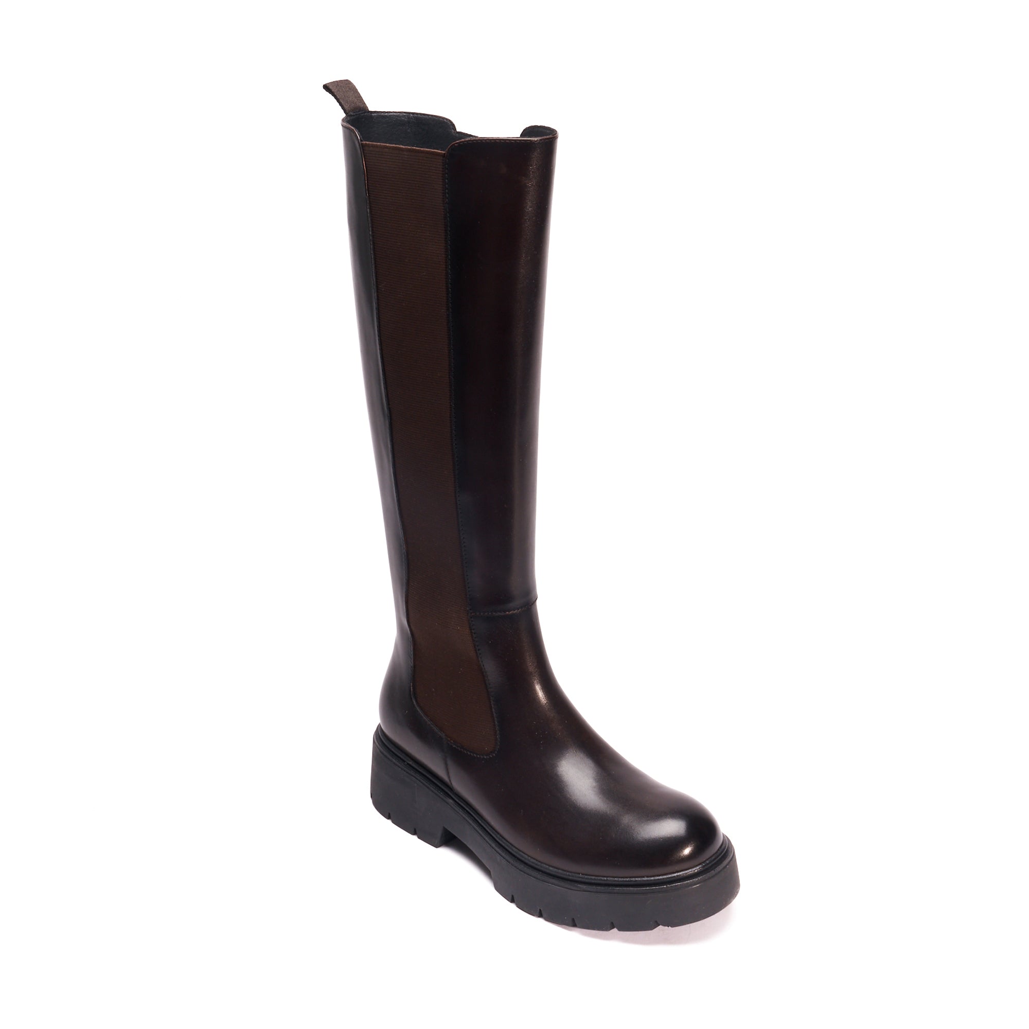 KNEE HIGH BOOT DARK BROWN