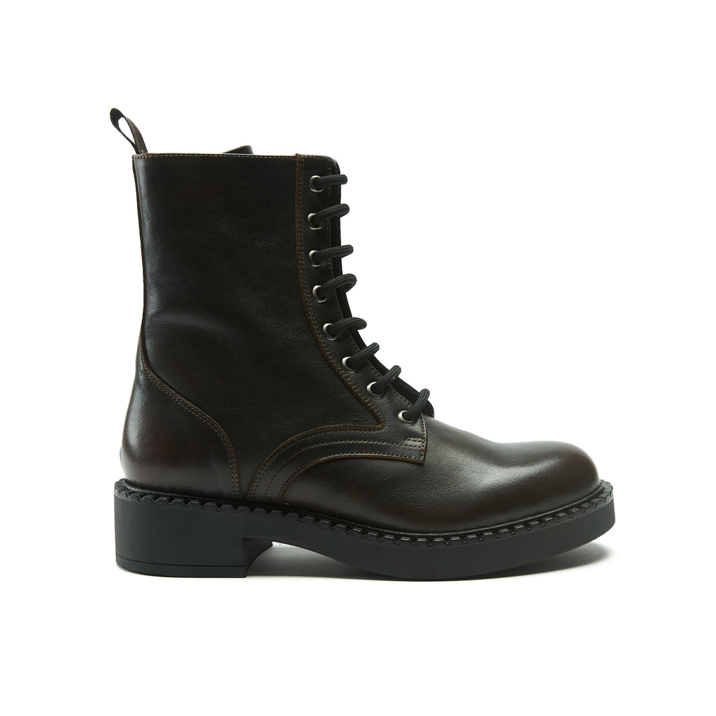 DERBY LACE-UP BOOT DARK BROWN
