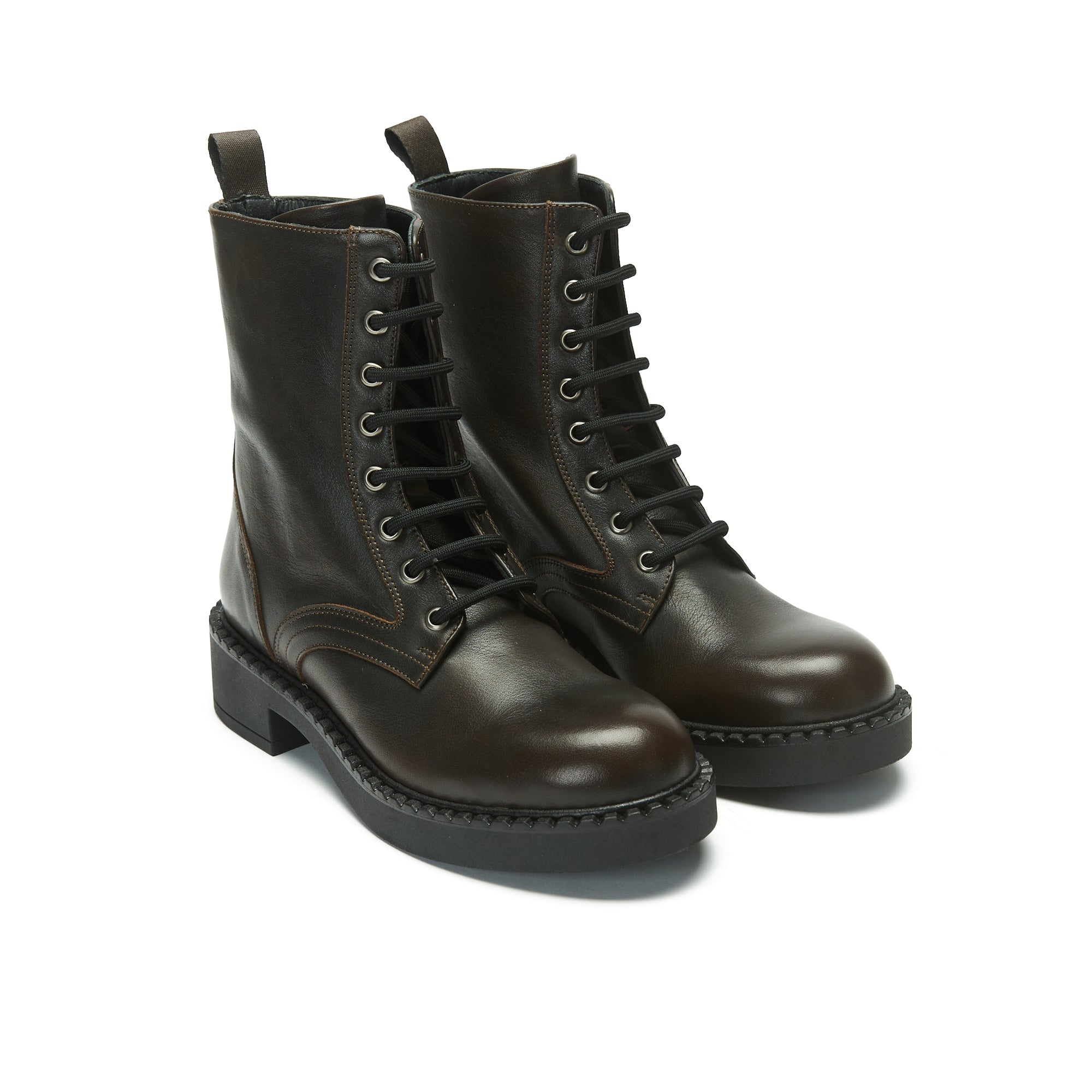DERBY LACE-UP BOOT DARK BROWN
