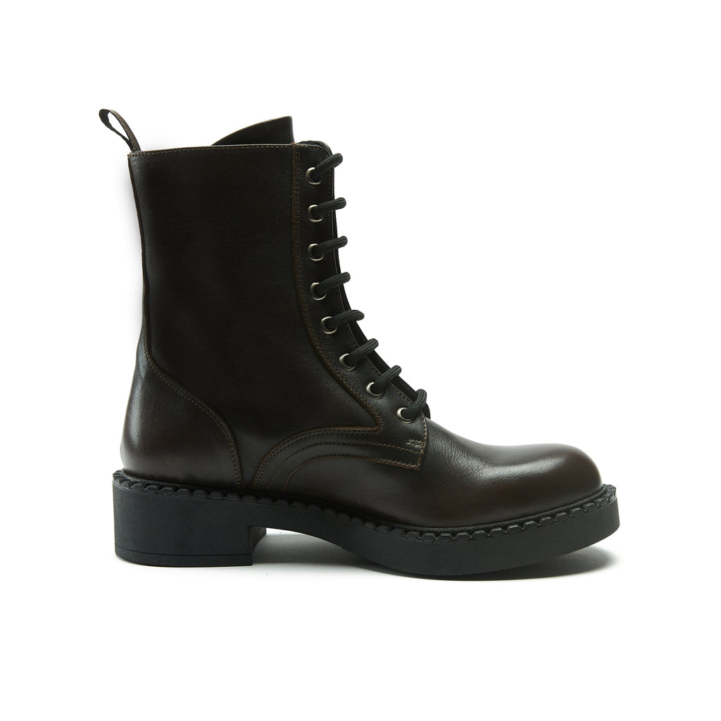 DERBY LACE-UP BOOT DARK BROWN