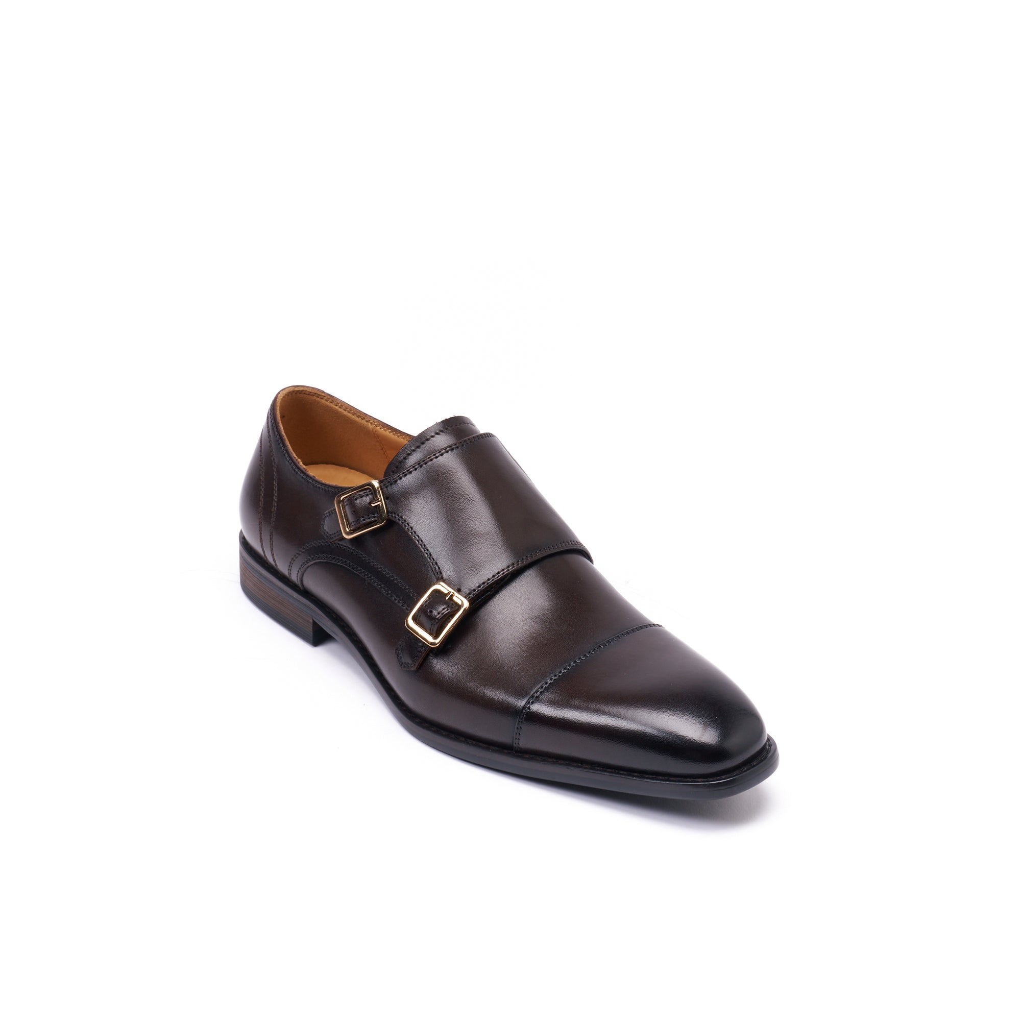STRAIGHT CAP MONK STRAP DARK BROWN