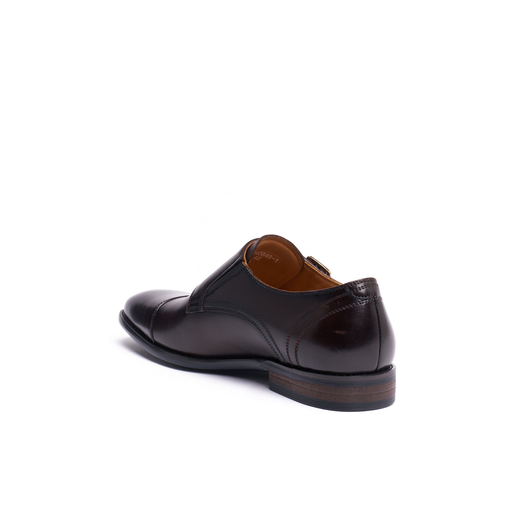STRAIGHT CAP MONK STRAP DARK BROWN