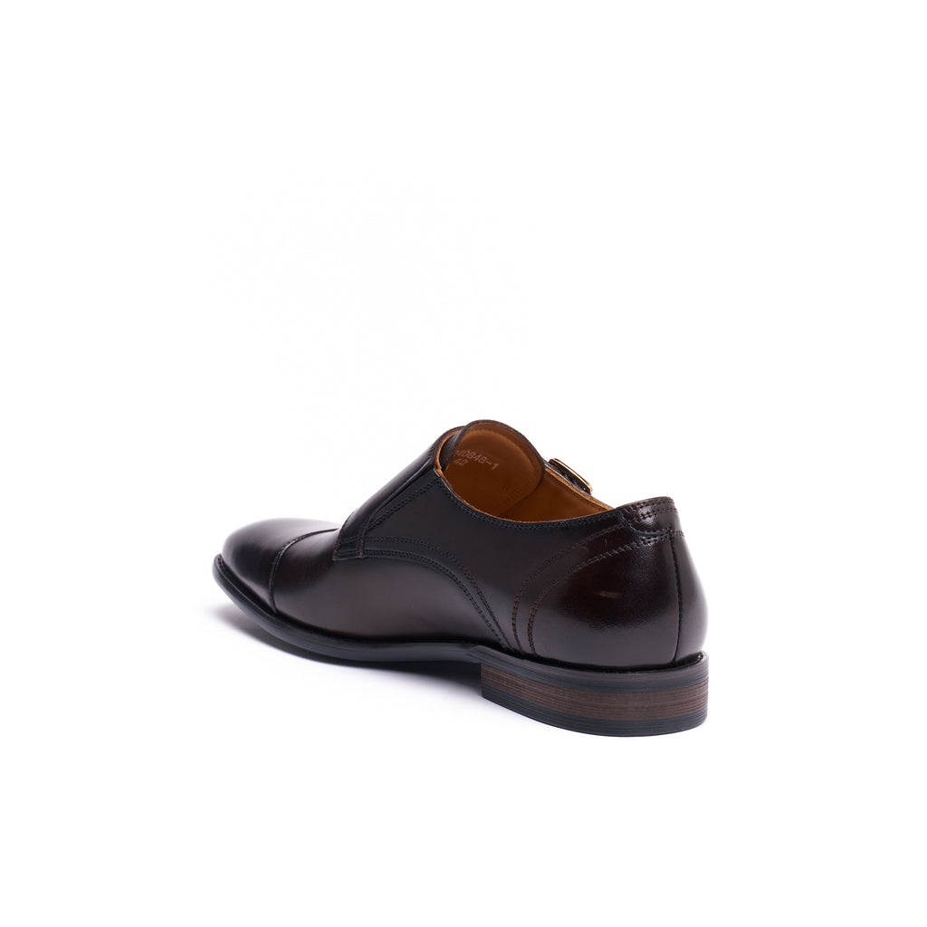 STRAIGHT CAP MONK STRAP DARK BROWN