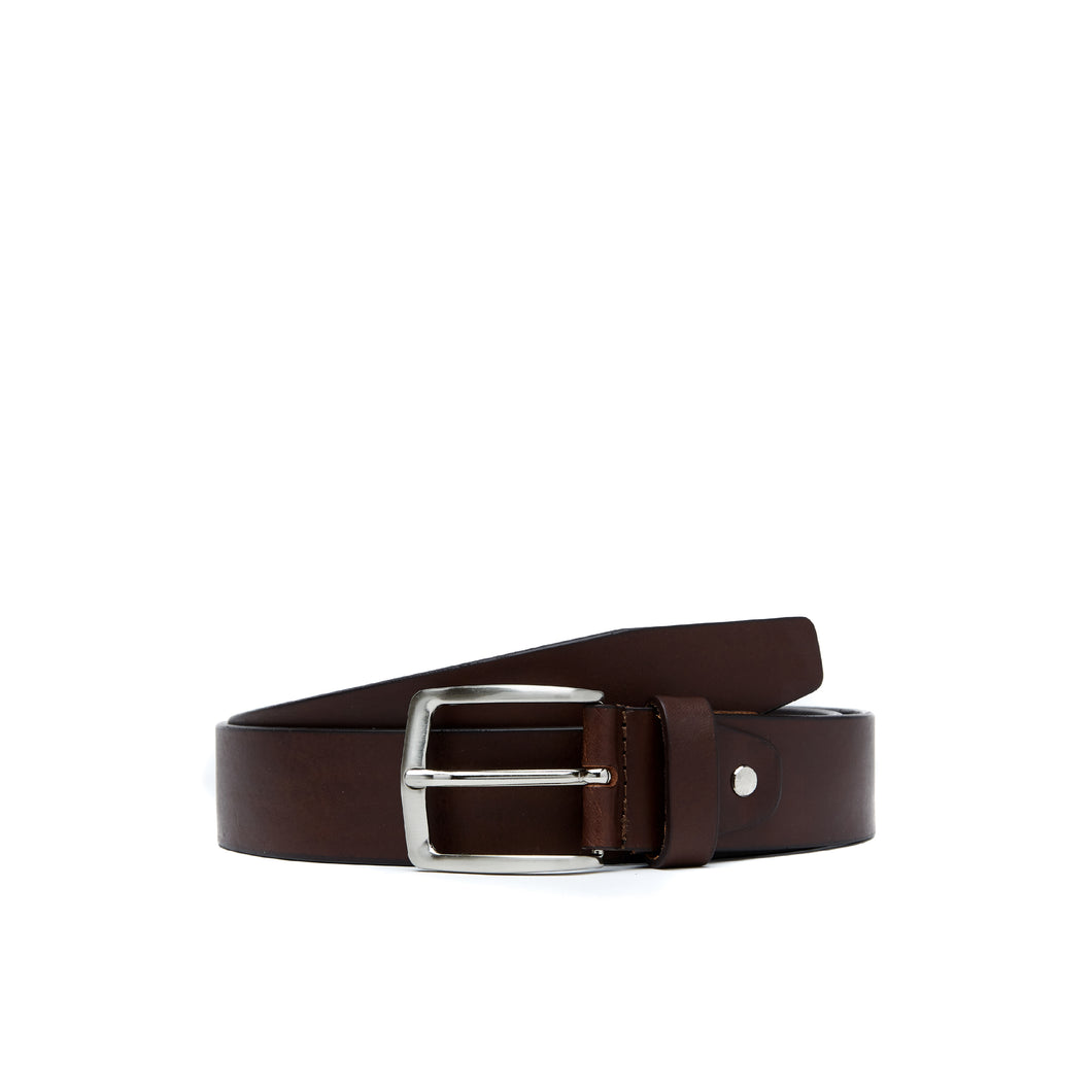 Veg. leather dark brown belt