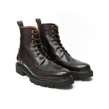 Load image into Gallery viewer, Wing tip derby boot dark brown
