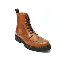 Load image into Gallery viewer, Wing tip derby boot tan brown
