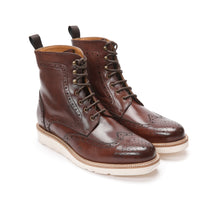 Load image into Gallery viewer, Wing tip derby boot mahogany brown
