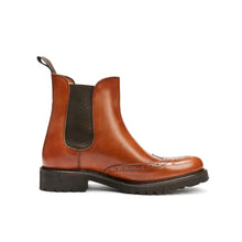 Load image into Gallery viewer, Wing tip chelsea boot tan brown
