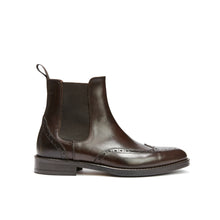 Load image into Gallery viewer, Wing tip chelsea boot dark brown
