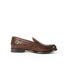 Load image into Gallery viewer, Penny loafer dark brown crocodile

