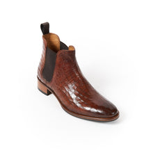 Load image into Gallery viewer, Chelsea boot brandy brown crocodile
