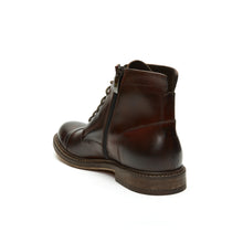Charger l&#39;image dans la galerie, Straight cap derby ankle boot mahogany brown
