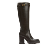 Load image into Gallery viewer, Heeled high boot dark brown
